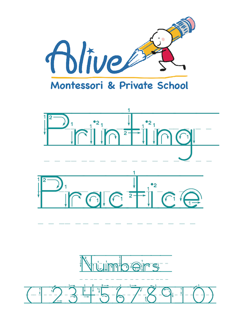 printing practice numbers